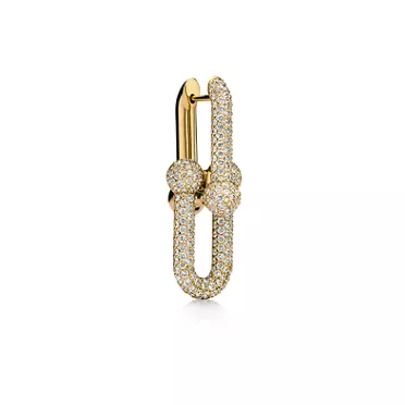 Tiffany HardWear:Large Link Earrings in Yellow Gold with Pavé Diamonds, 3
