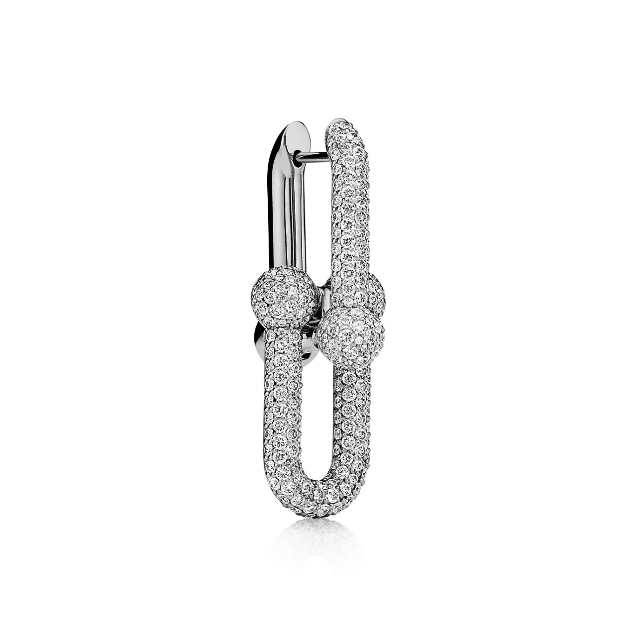 Tiffany HardWear:Large Link Earrings in White Gold with Pavé Diamonds image number 3