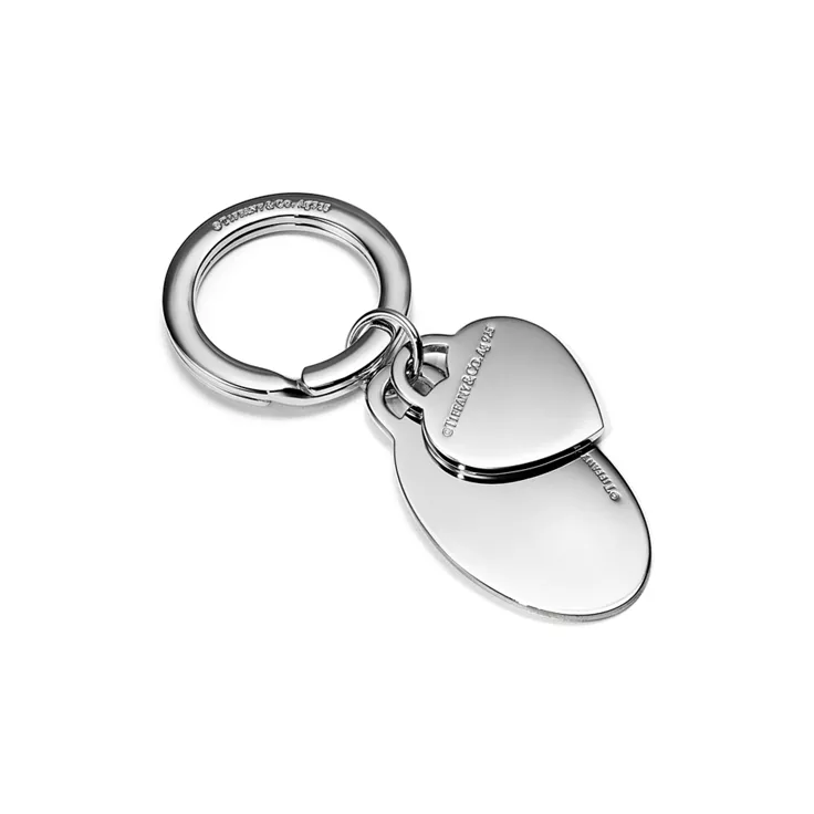 Return to Tiffany™:Oval and Heart Tag Keyring in Silver with Tiffany Blue®:, 1