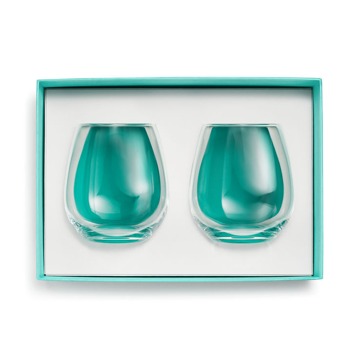 Tiffany Home Essentials:Stemless Red Wine Glasses in Crystal Glass, Set of Two image number 1