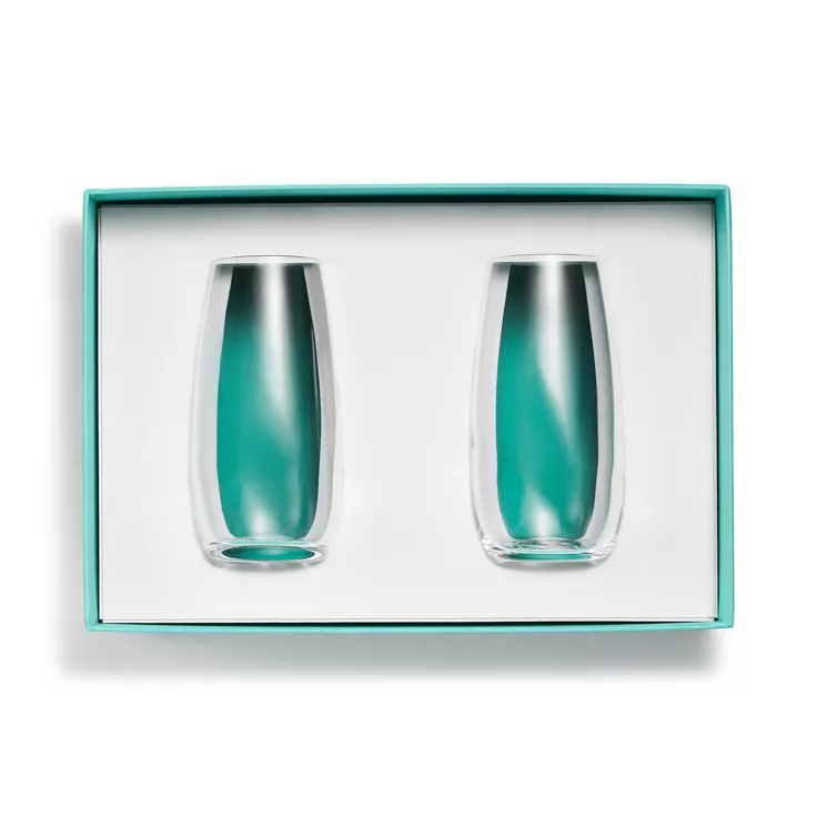 Tiffany Home Essentials:Stemless Champagne Flutes in Crystal Glass, Set of Two, 1
