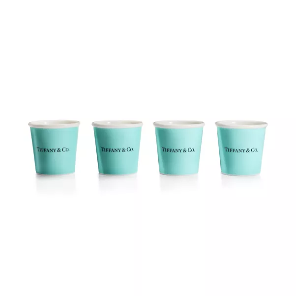 Tiffany Espresso Cups in Bone China, Set of Four