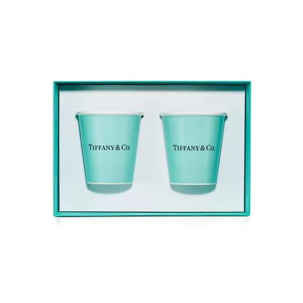 Tiffany Coffee Cups in Bone China, Set of Two