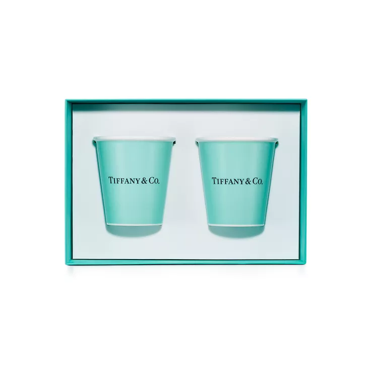 Tiffany Cups:Tiffany Coffee Cups in Bone China, Set of Two, 1