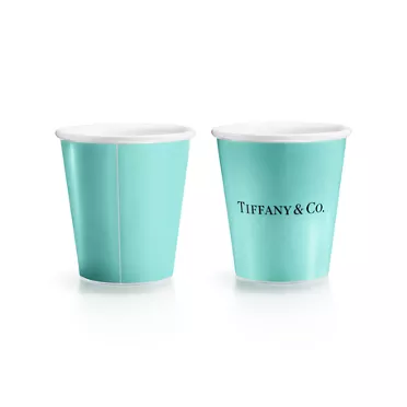 Tiffany Cups:Tiffany Coffee Cups in Bone China, Set of Two, 2