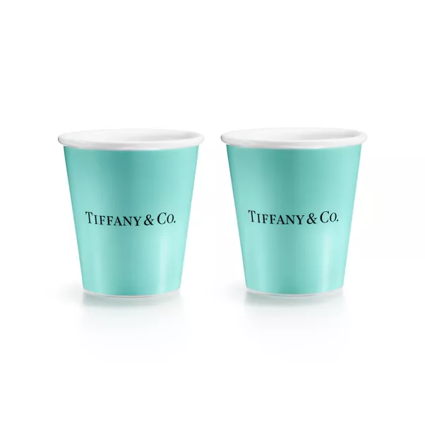 Tiffany Coffee Cups in Bone China, Set of Two