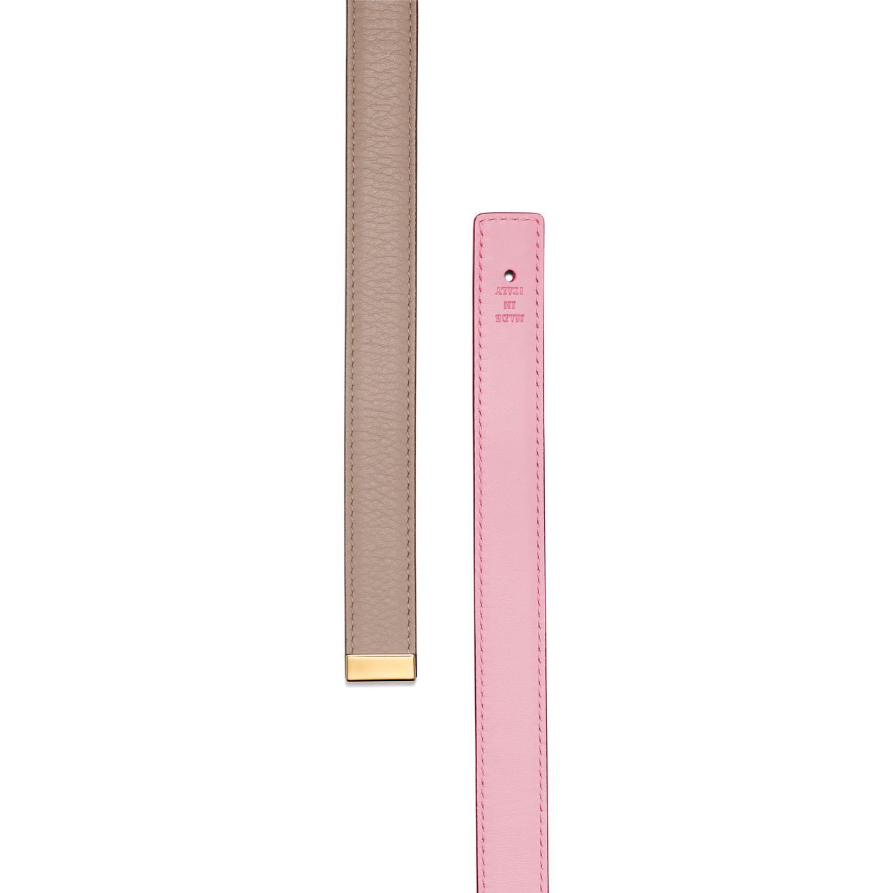 T&CO.®:Reversible Belt Strap in Taupe and Morganite Pink Leather, 20 mm Wide image number 3