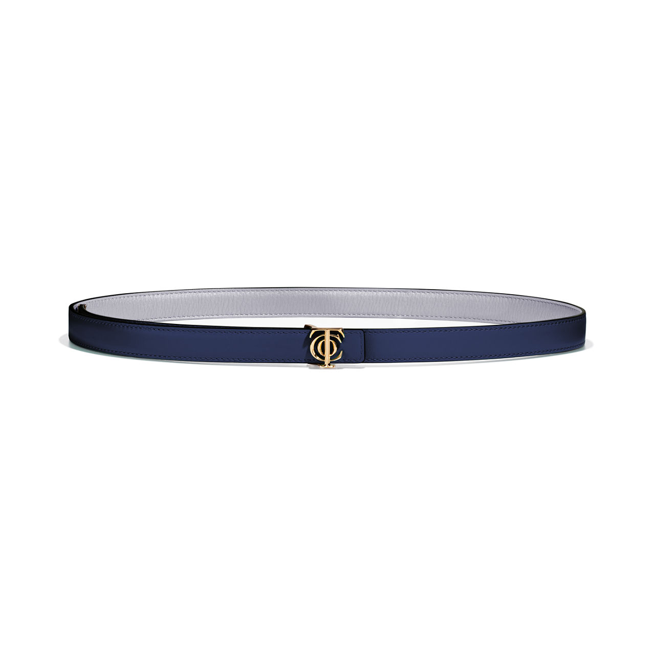T&CO.®:Reversible Belt Strap in Gray and Navy Leather, 20 mm Wide image number 2