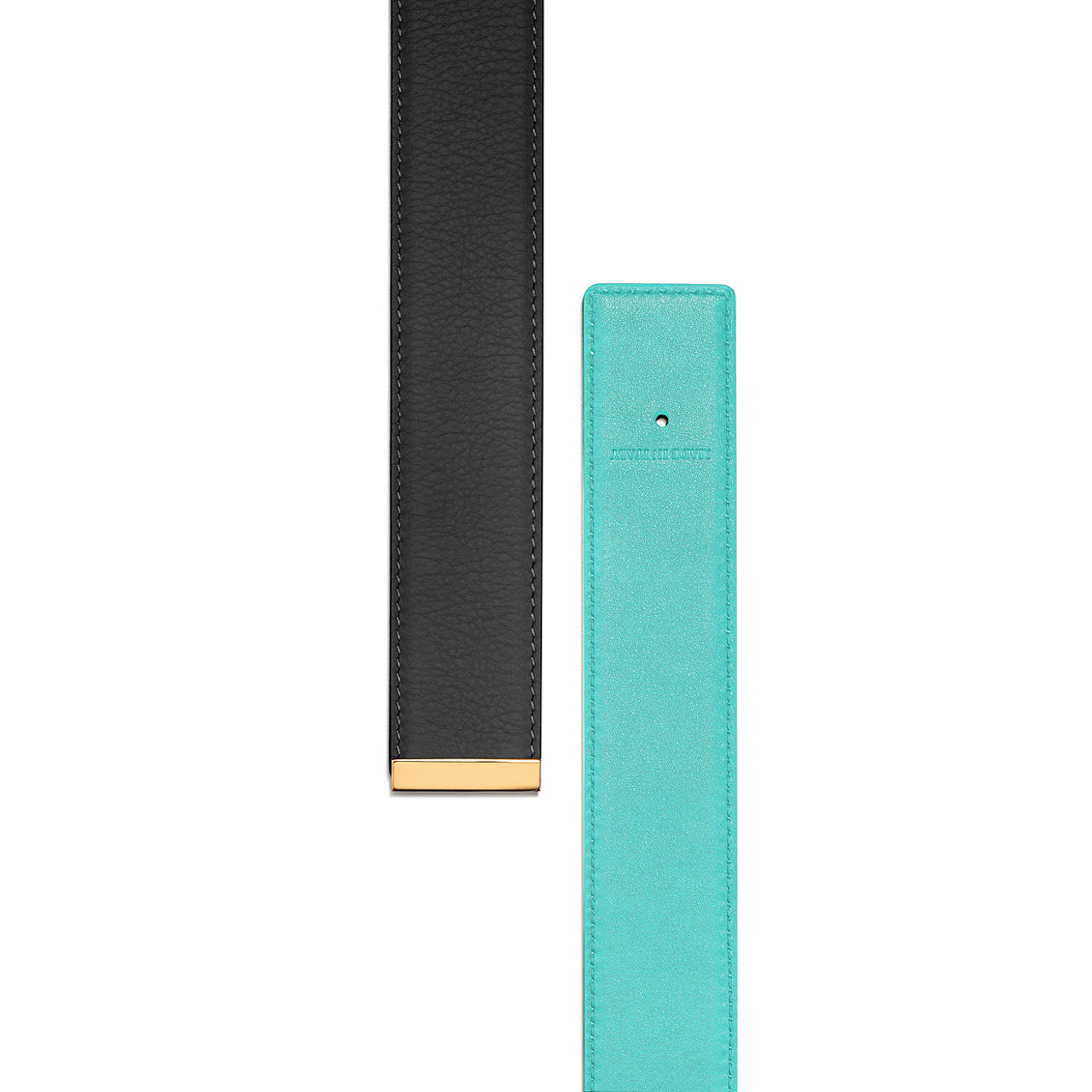 T&CO.®:Reversible Belt Strap in Tiffany Blue® and Black Leather, 35 mm Wide image number 3