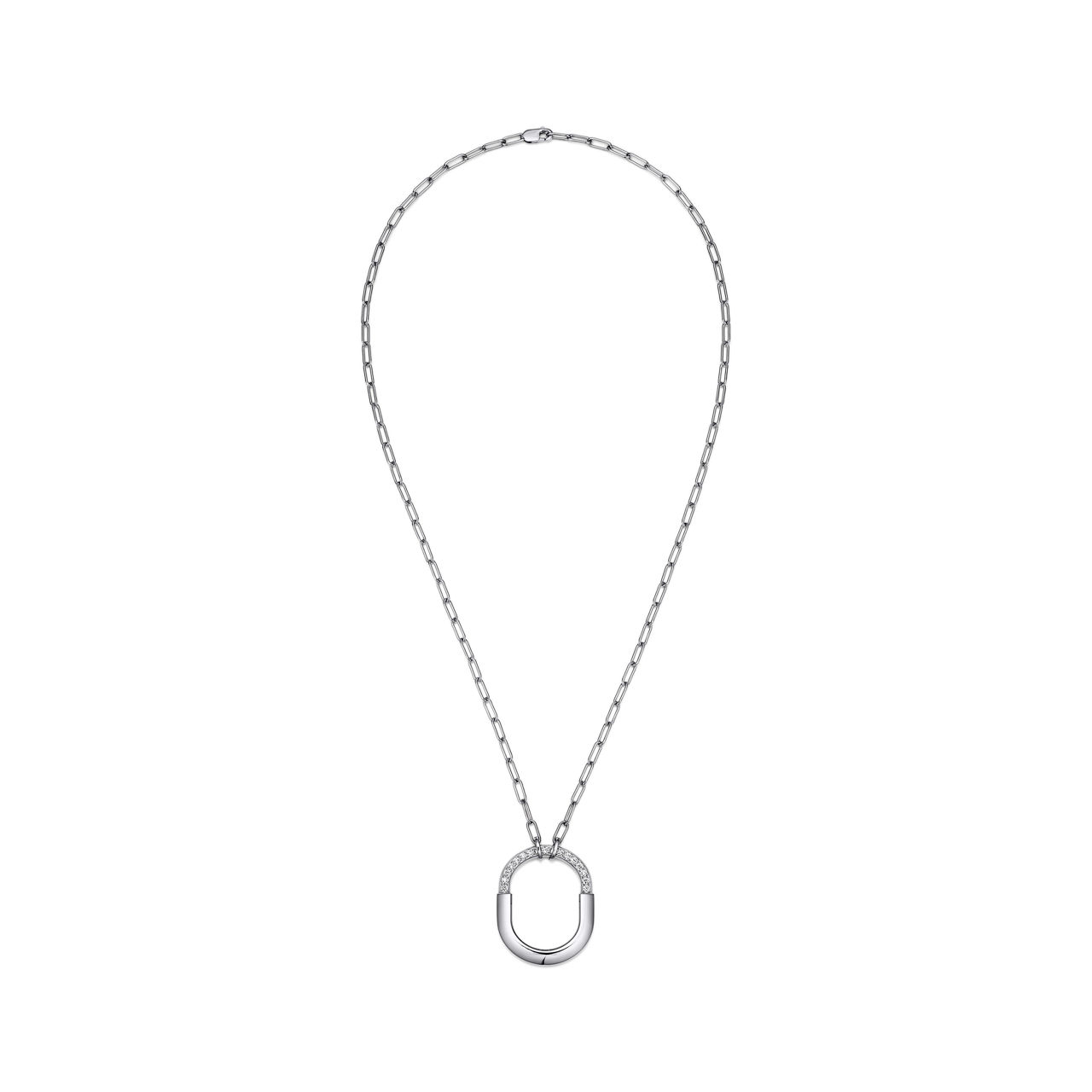 Tiffany Lock:Pendant in White Gold with Diamonds, Medium image number 2