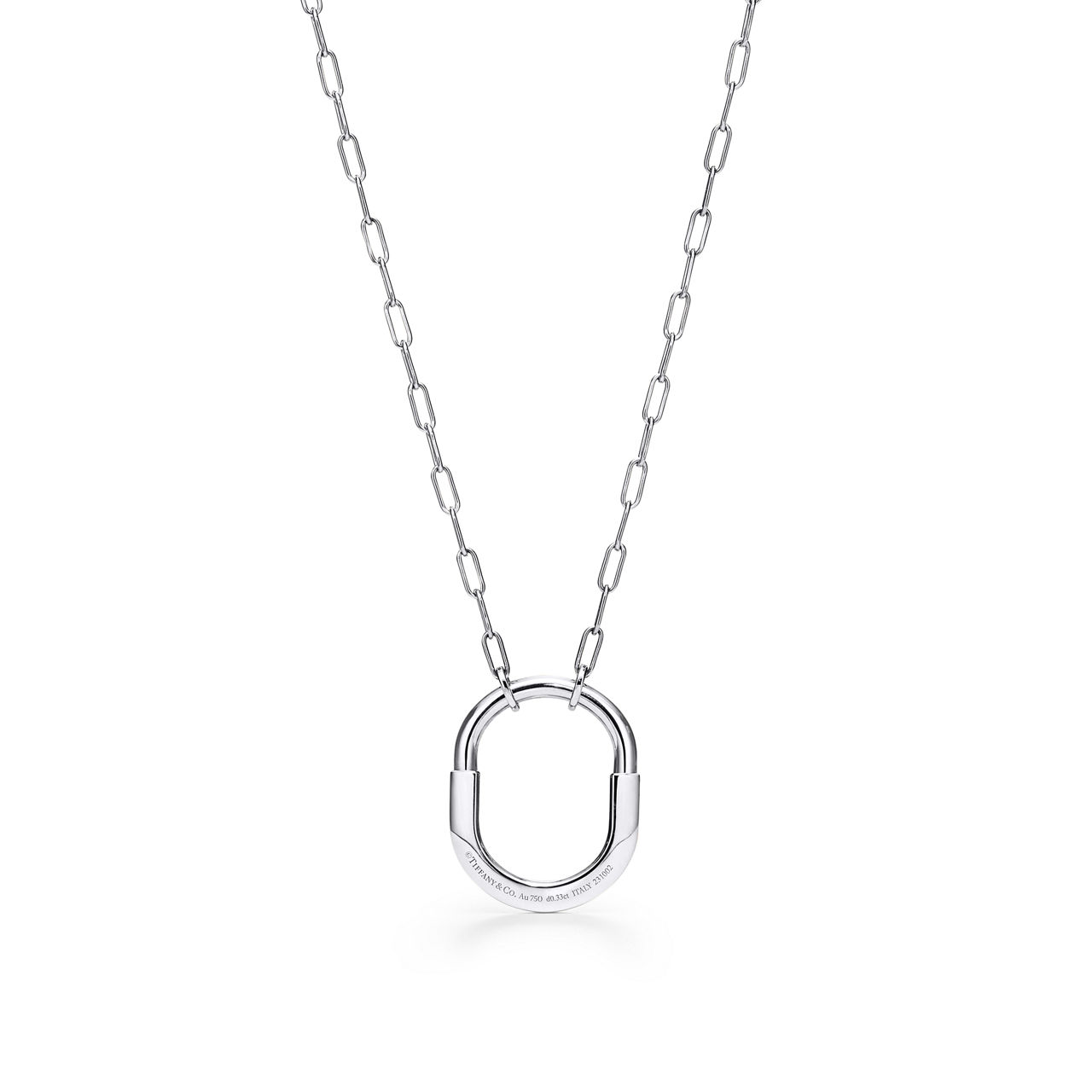 Tiffany Lock:Pendant in White Gold with Diamonds, Medium image number 3