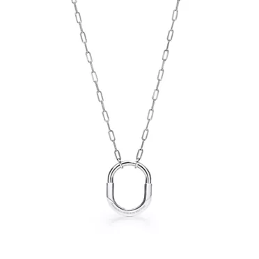 Tiffany Lock:Pendant in White Gold with Diamonds, Medium, 3