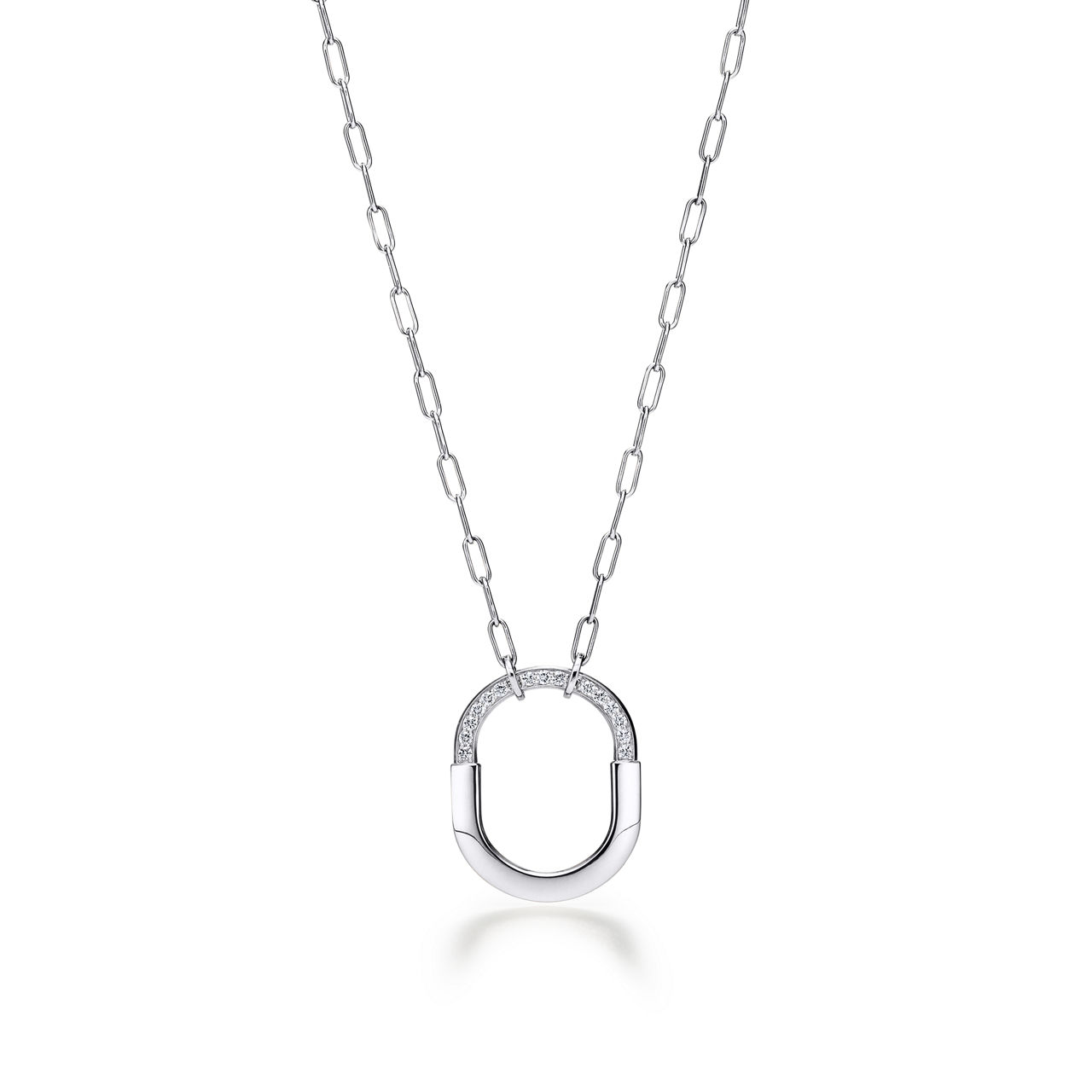 Tiffany Lock:Pendant in White Gold with Diamonds, Medium image number 0