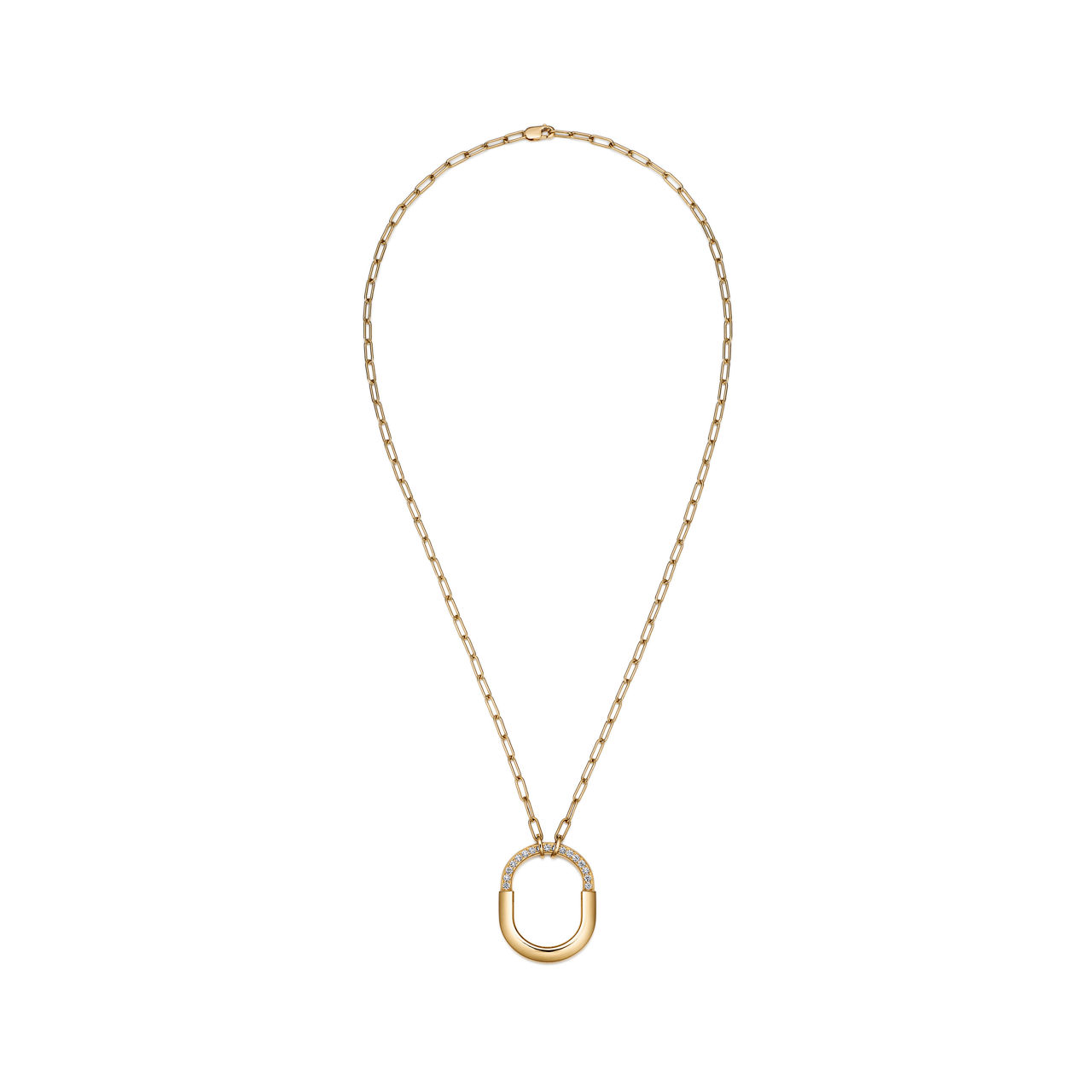 Tiffany Lock:Pendant in Yellow Gold with Diamonds, Medium image number 2