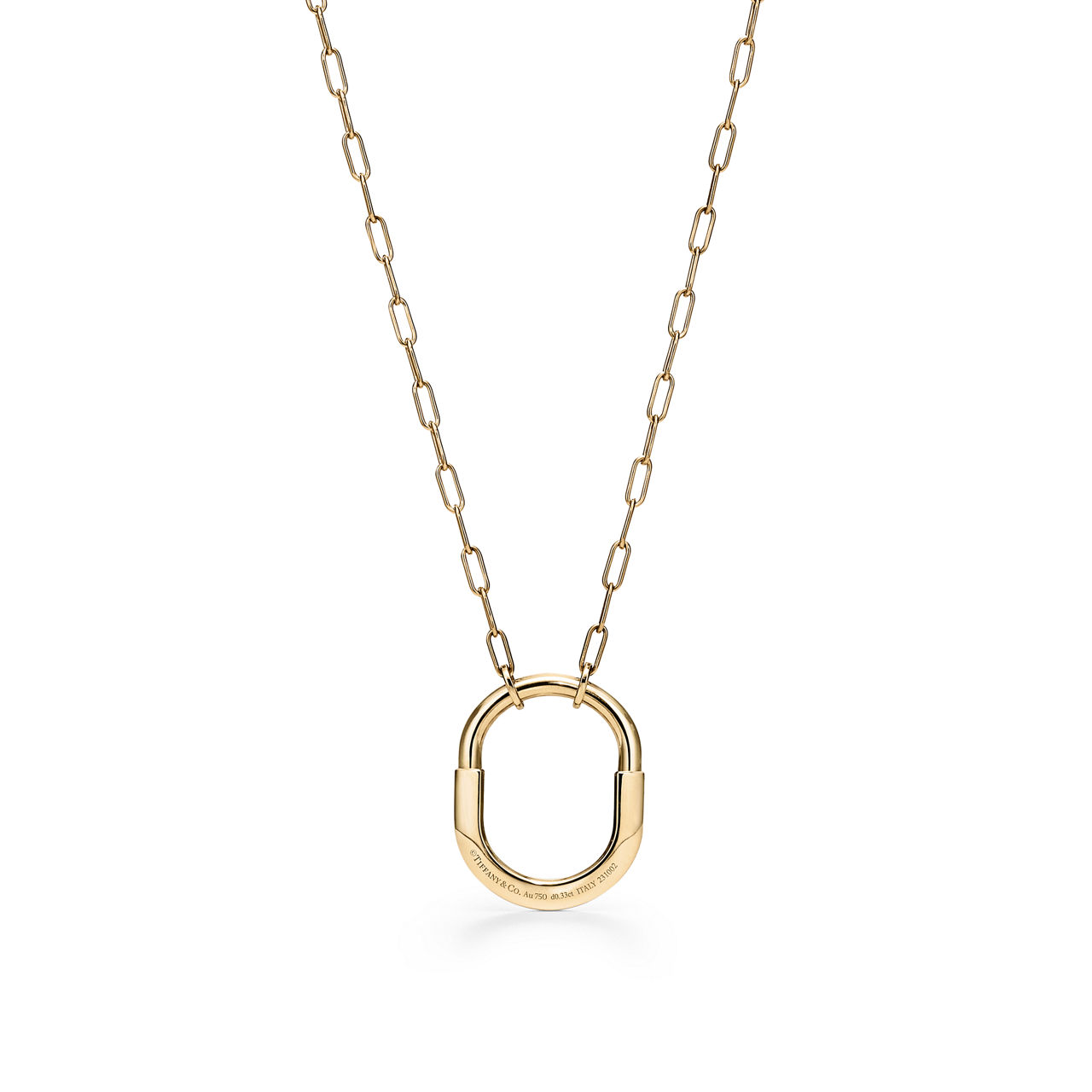 Tiffany Lock:Pendant in Yellow Gold with Diamonds, Medium image number 3