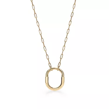 Tiffany Lock:Pendant in Yellow Gold with Diamonds, Medium, 3
