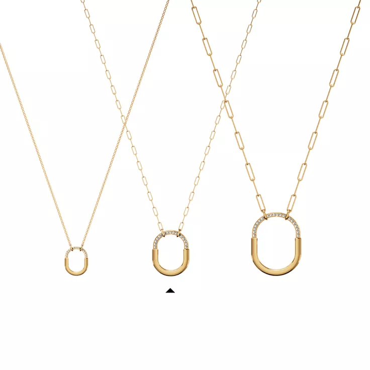 Tiffany Lock:Pendant in Yellow Gold with Diamonds, Medium, 6