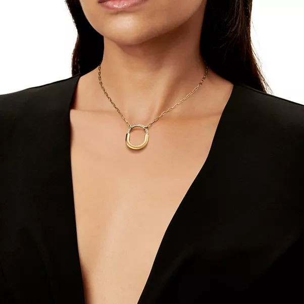 Anhänger in Gelbgold mit Diamanten, Medium