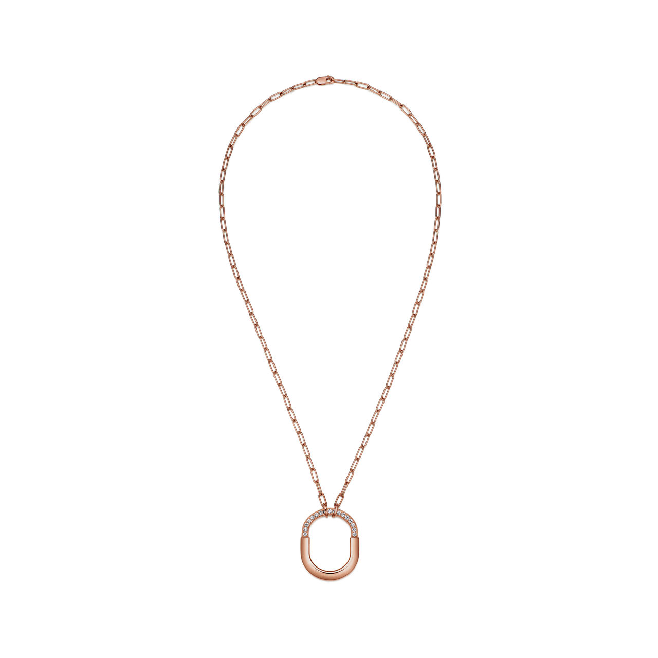 Tiffany Lock:Pendant in Rose Gold with Diamonds, Medium image number 2