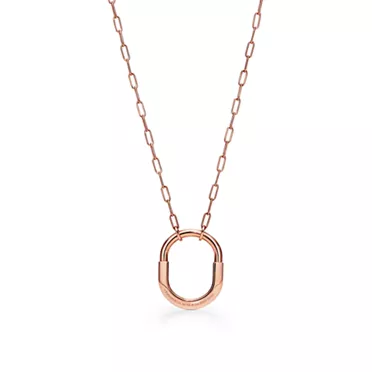 Tiffany Lock:Pendant in Rose Gold with Diamonds, Medium, 3