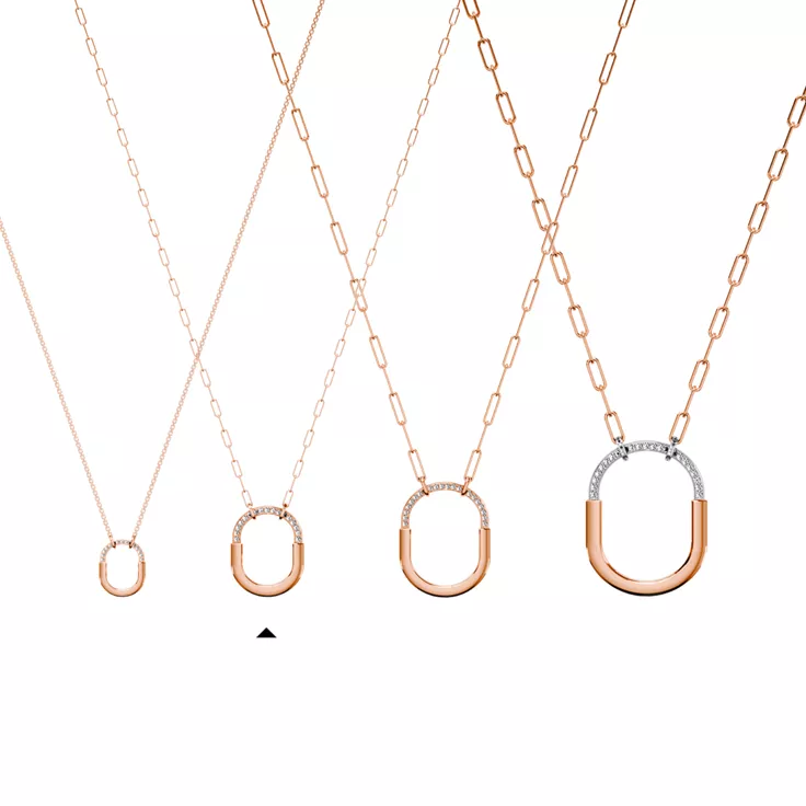 Tiffany Lock:Pendant in Rose Gold with Diamonds, Medium, 6