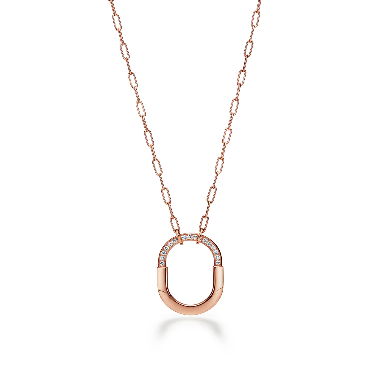 Tiffany Lock:Pendant in Rose Gold with Diamonds, Medium image number 0