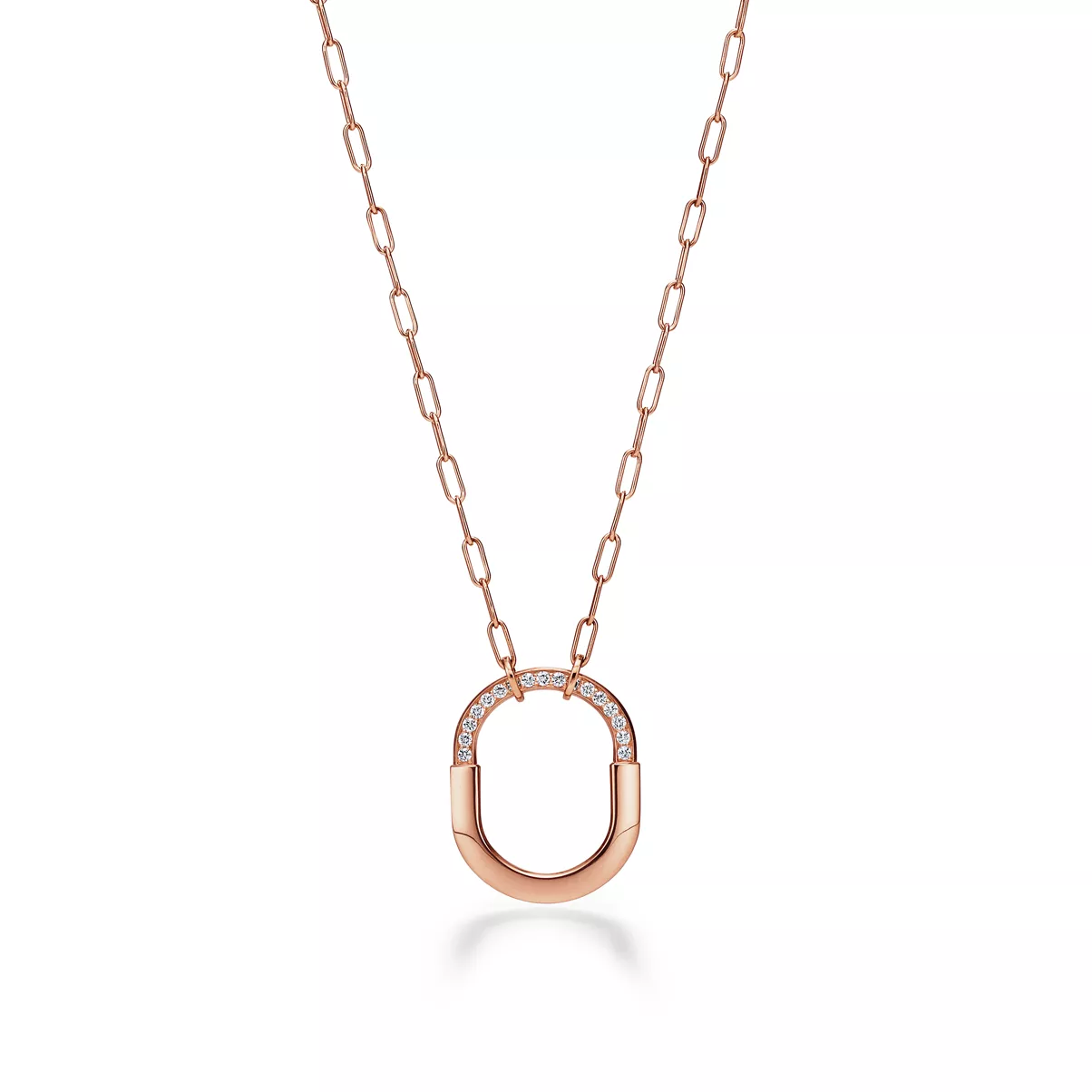 Pendant in Rose Gold with Diamonds, Medium