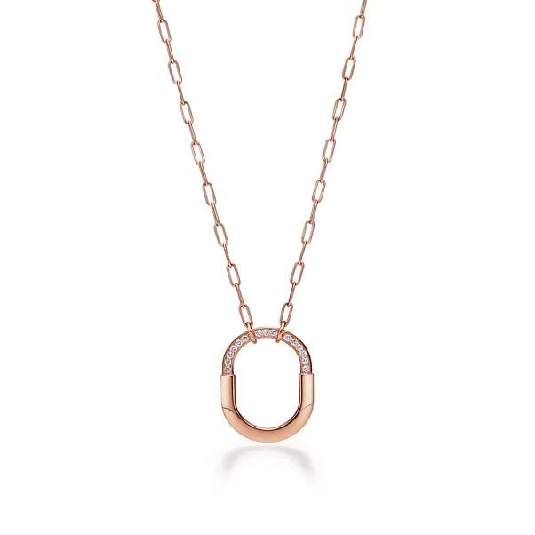 Pendant in Rose Gold with Diamonds, Medium