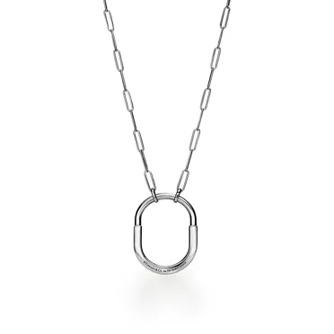 Tiffany Lock:Pendant in White Gold with Diamonds, Large, 3