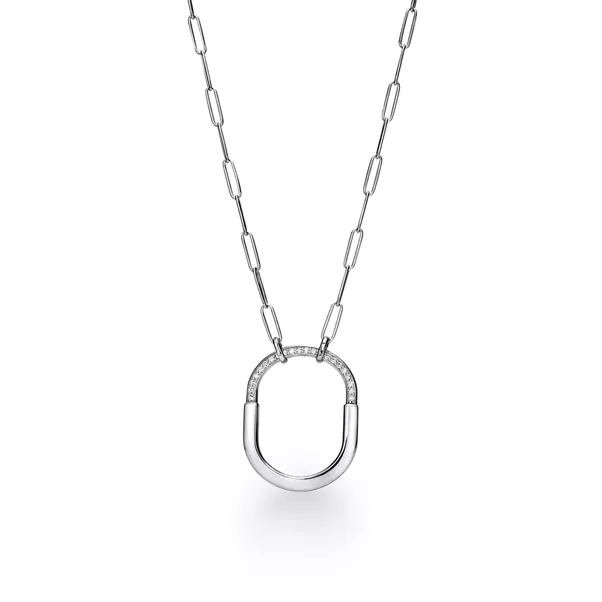 Pendente in oro bianco con diamanti, grande