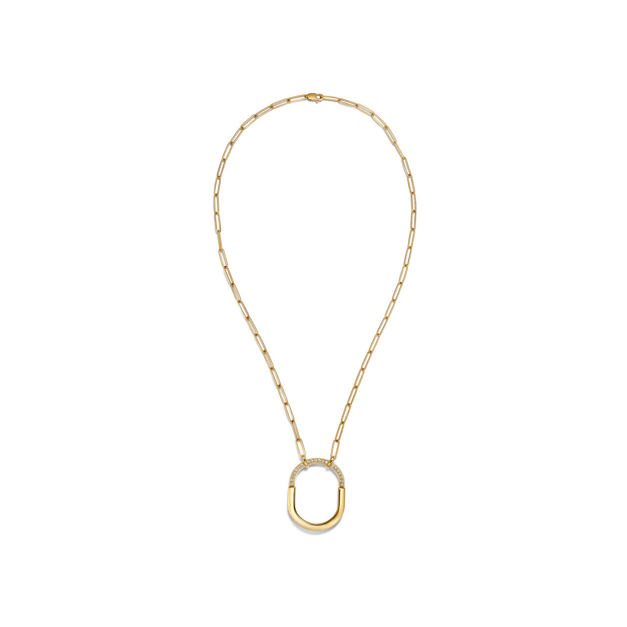 Tiffany Lock:Pendant in Yellow Gold with Diamonds, Large image number 2