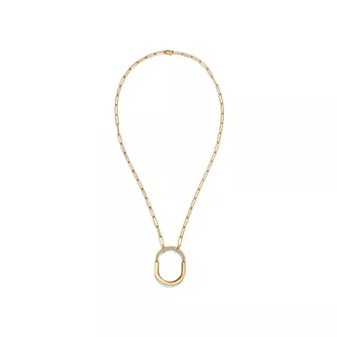 Tiffany Lock:Pendant in Yellow Gold with Diamonds, Large, 2