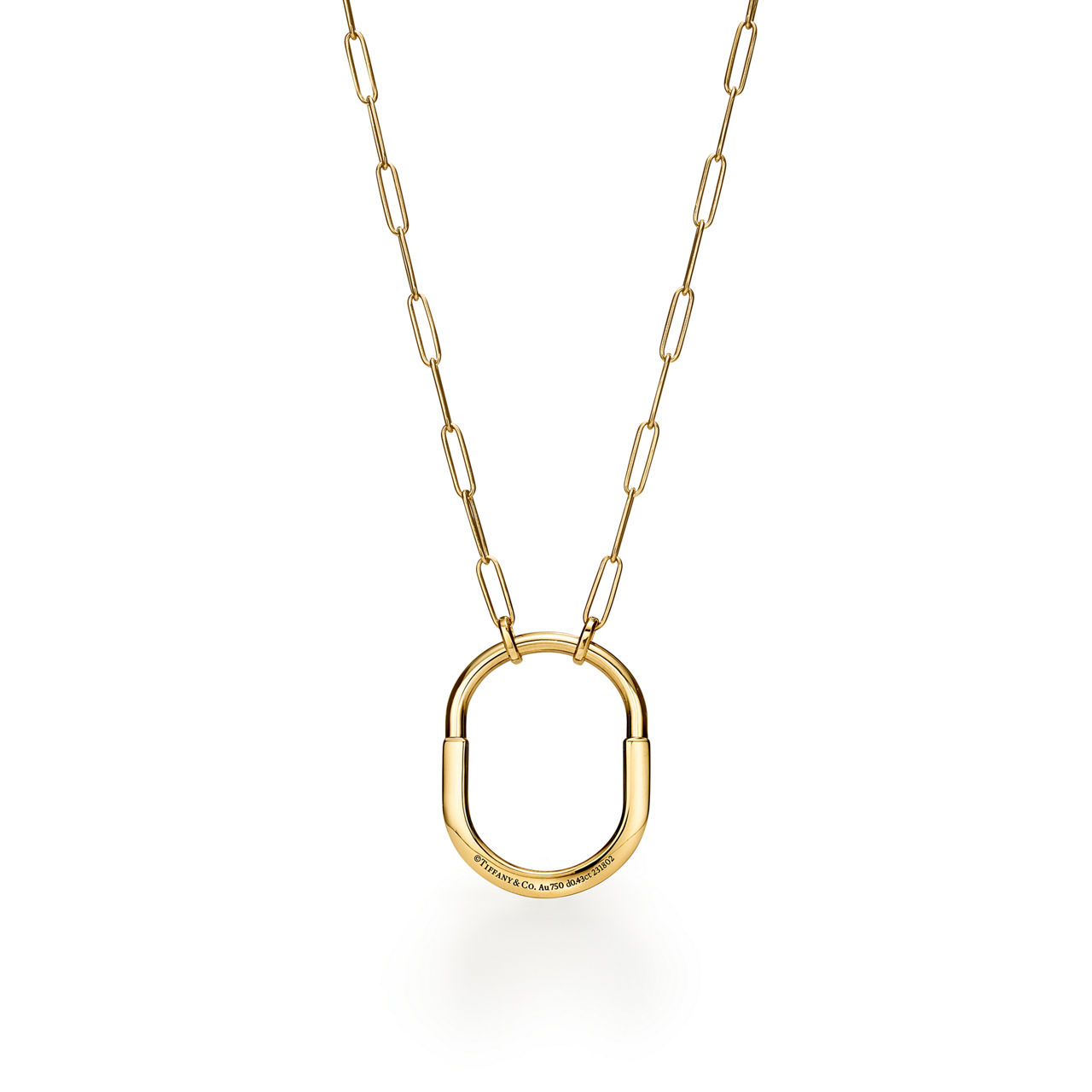 Tiffany Lock:Pendant in Yellow Gold with Diamonds, Large image number 3