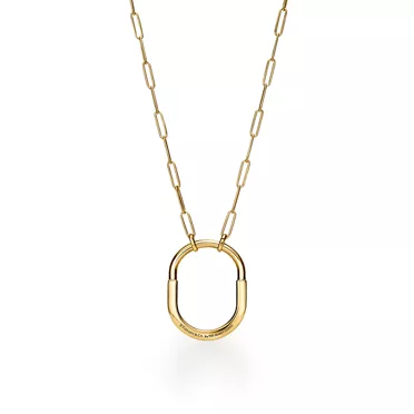 Tiffany Lock:Pendant in Yellow Gold with Diamonds, Large, 3