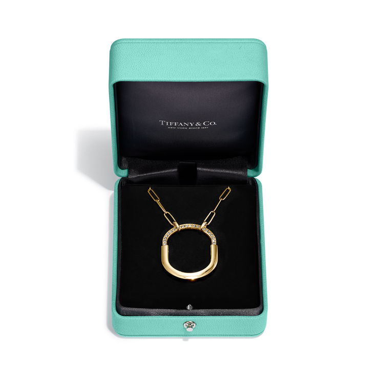 Tiffany Lock:Pendant in Yellow Gold with Diamonds, Large image number 5