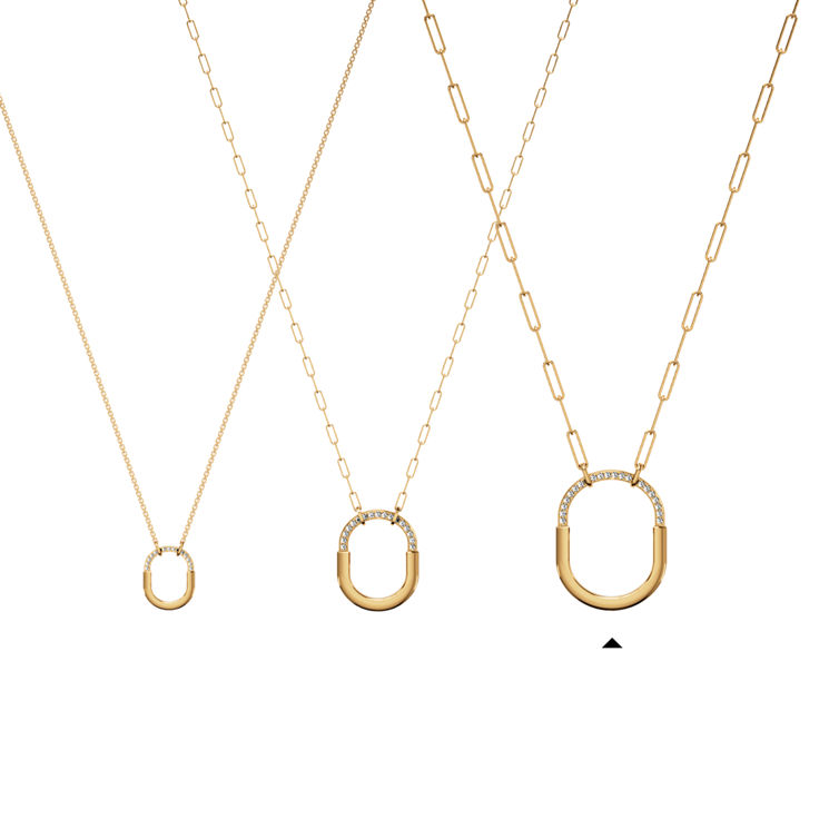 Tiffany Lock:Pendant in Yellow Gold with Diamonds, Large image number 6