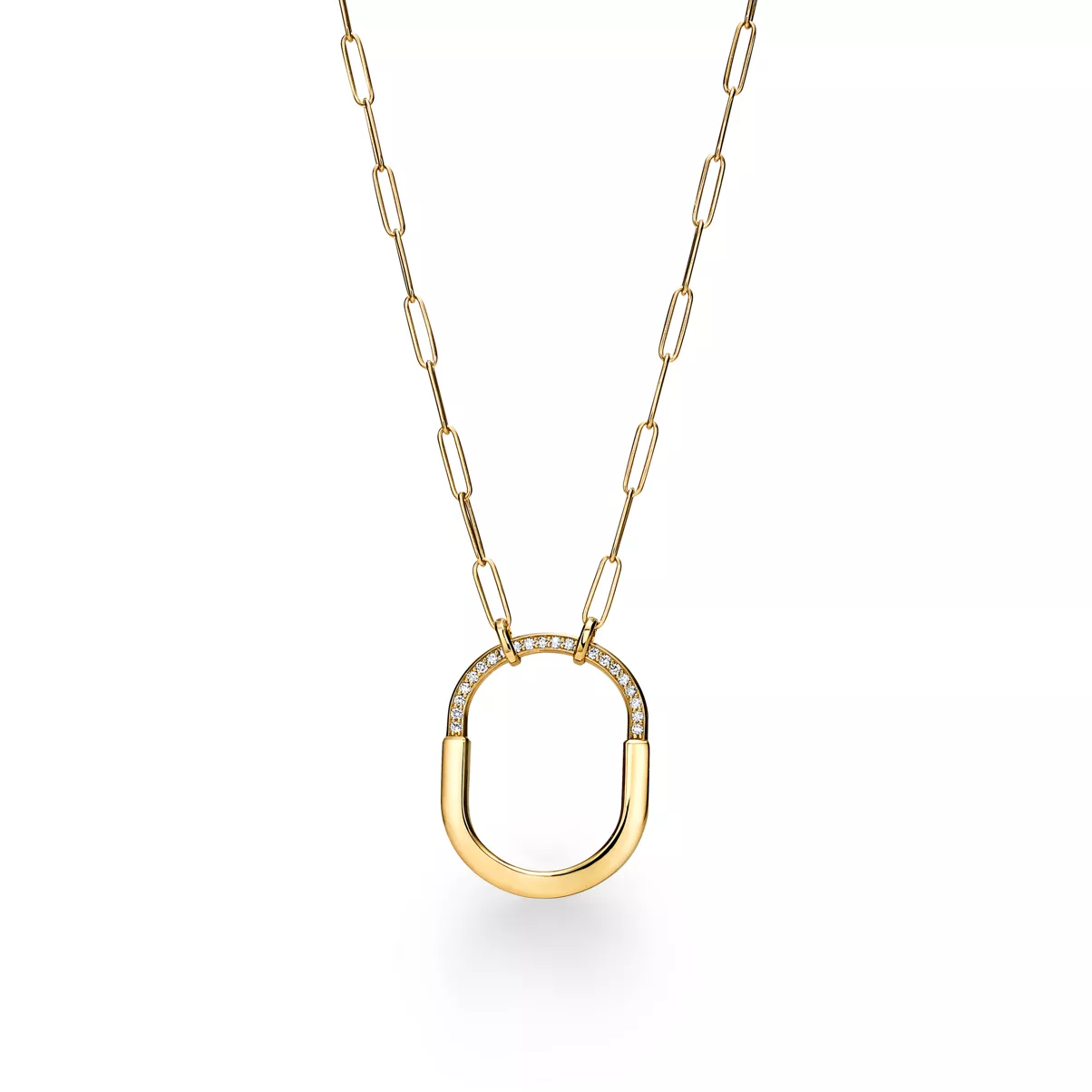 Pendant in Yellow Gold with Diamonds, Large