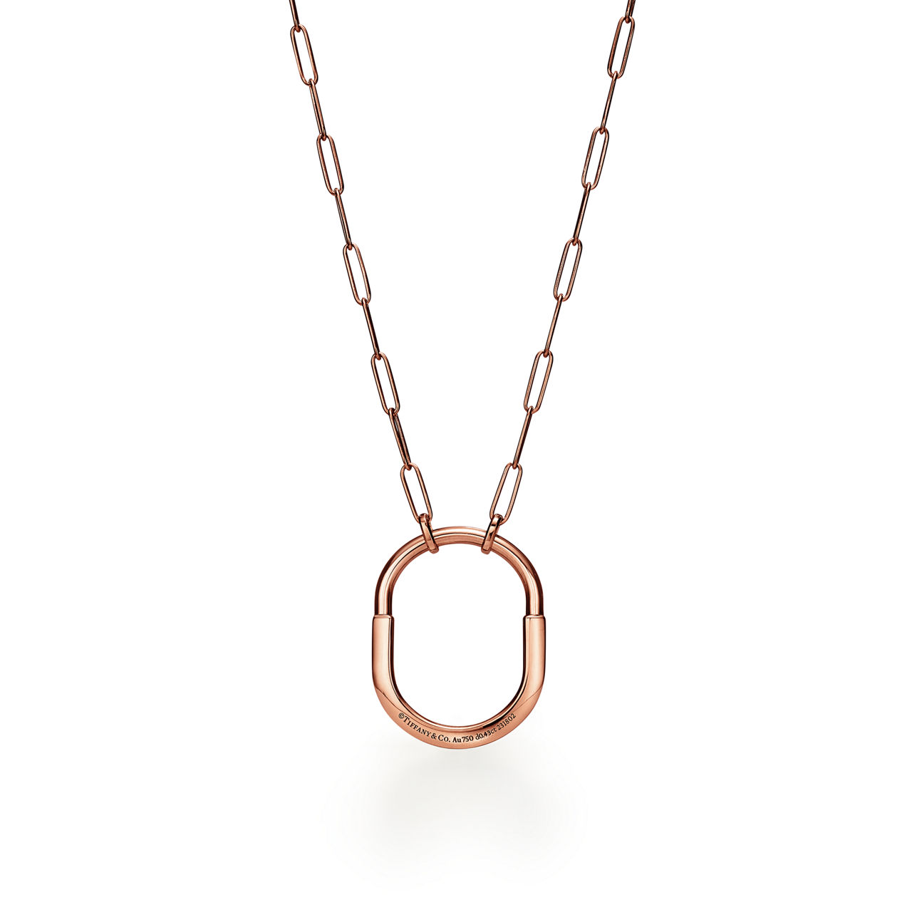 Tiffany Lock:Pendant in Rose Gold with Diamonds, Large image number 3