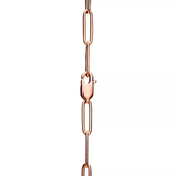 Tiffany Lock:Pendant in Rose Gold with Diamonds, Large, 4