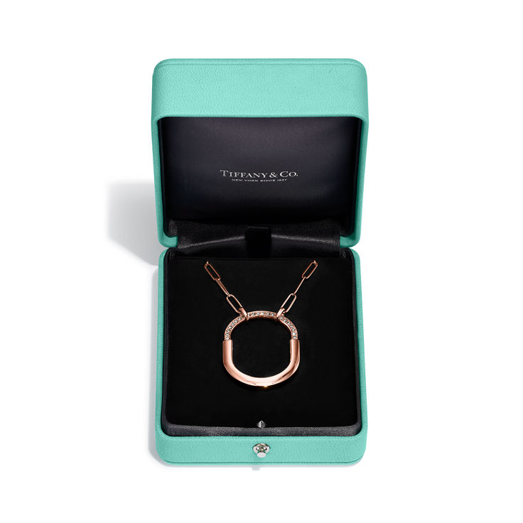 Tiffany Lock:Pendant in Rose Gold with Diamonds, Large image number 5