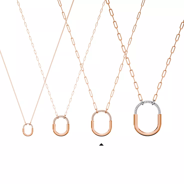 Tiffany Lock:Pendant in Rose Gold with Diamonds, Large, 6