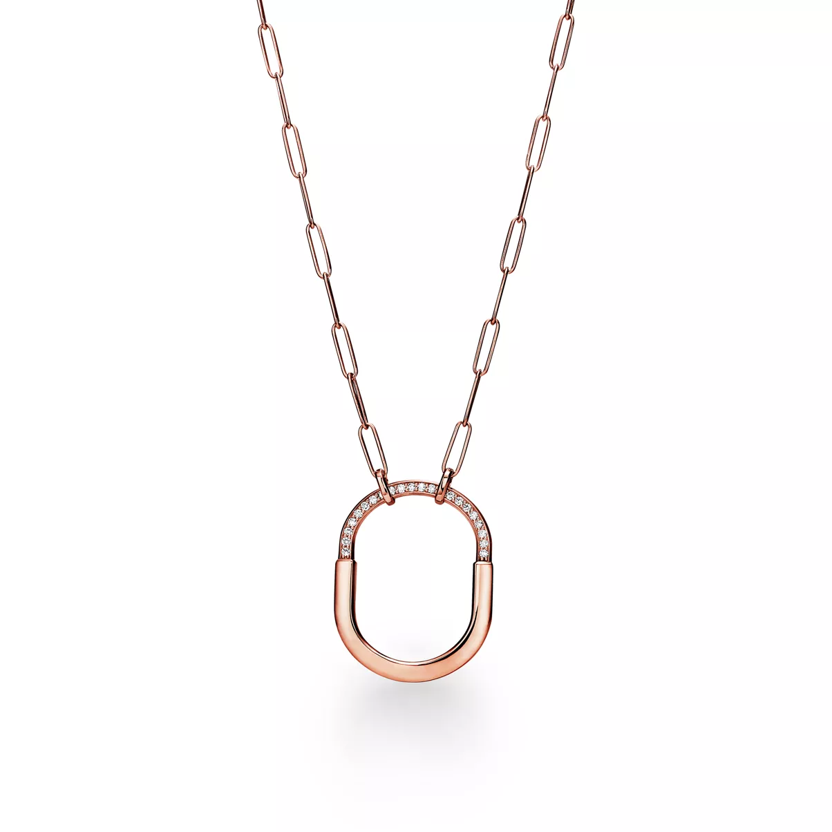 Pendant in Rose Gold with Diamonds, Large
