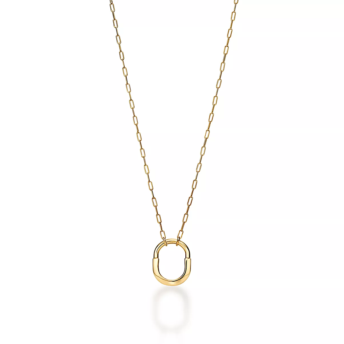 Tiffany Lock Pendant w/Chain 18K 옐로우 골드 No Gemstone One Scale