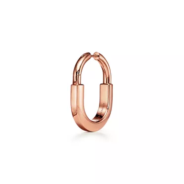 Tiffany Lock:Earrings in Rose Gold with Diamonds, Medium, 2