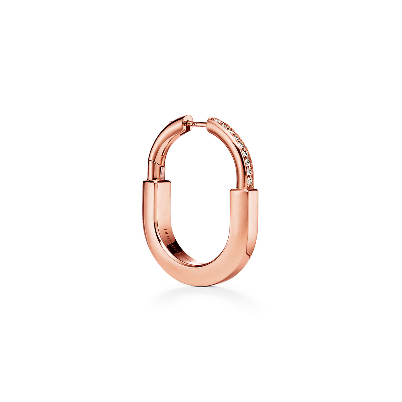 Tiffany Lock:Earrings in Rose Gold with Diamonds, Medium image number 3