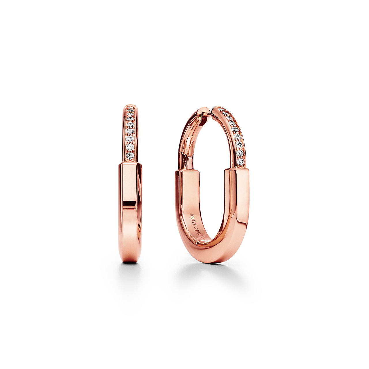 Earrings in Rose Gold with Diamonds, Medium