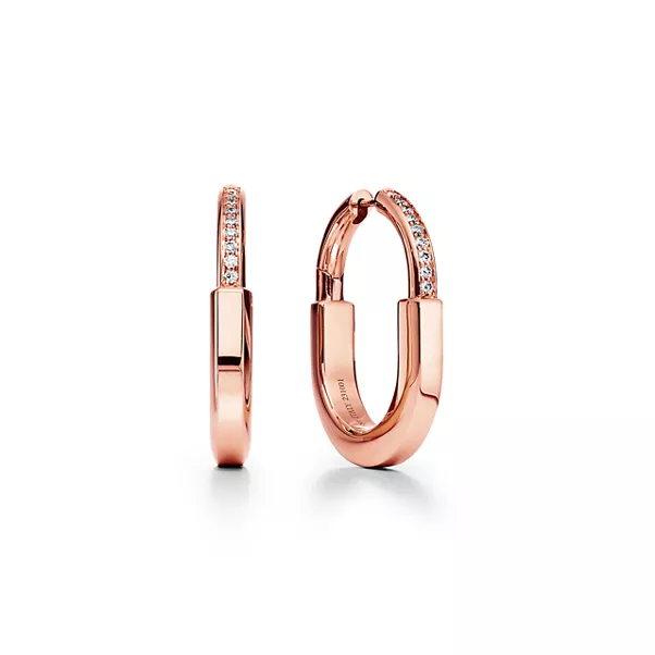 Ohrringe in Roségold mit Diamanten, Medium
