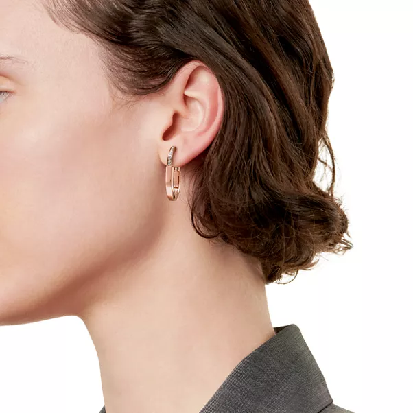 Ohrringe in Roségold mit Diamanten, Medium