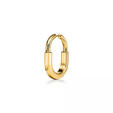 Tiffany Lock:Earrings in Yellow Gold with Diamonds, Medium, 2