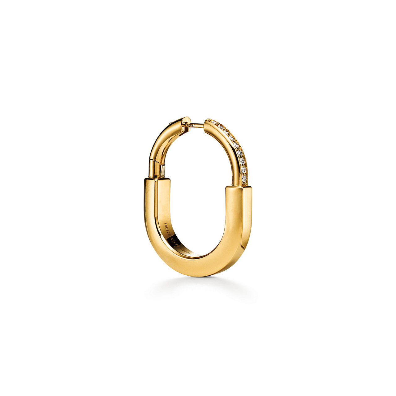 Tiffany Lock:Earrings in Yellow Gold with Diamonds, Medium image number 3